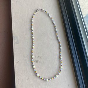 Rainbow handmade beaded necklace